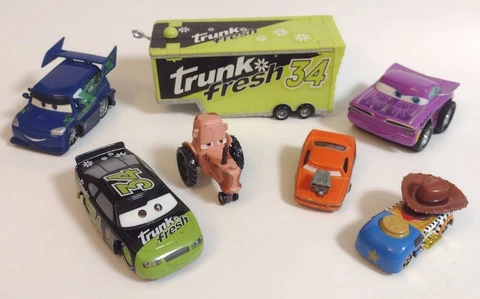 Disney Pixar Cars Lot Diecast DJ Tractor Trunk Fresh Snot Rod Metal & Plastic Cover