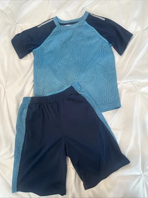 Athletic Works Toddler Boys 5T 2pc Set Blue Short Sleeve, Shorts - Image 1 of 4