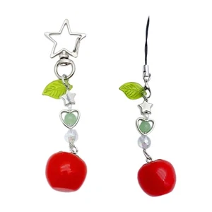Fashion Mini Tomato Star Bead Pendant Phone Straps Lanyard Pocket Keychain Strap - Photo 1 sur 10