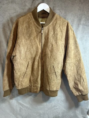 Boston Harbour vintage 90's style Leather Bomber Jacket Men’s M Tan Brown - Image 1 of 4