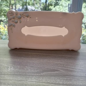 SOPORTE CAJA PAÑUELO PLÁSTICO CON BISAGRAS FLORALES ROSA BLANCO VINTAGE BLACK BROTHERS MCM - Imagen 1 de 7
