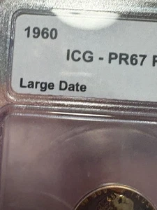 1960 Large Date error Lincoln Memorial Cent ICG PR67 RD - Picture 1 of 9