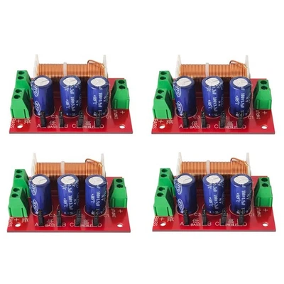 4Pcs 400W Speaker Crossover 2 Way Audio Adjustment Tweeter Bass Speakers 6445 - Image 1 of 4