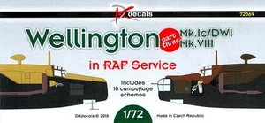 DK Decals 1/72 VICKERS WELLINGTON Mk.IC DWI Mk.VIII Part 3 RAF Service - Picture 1 of 3