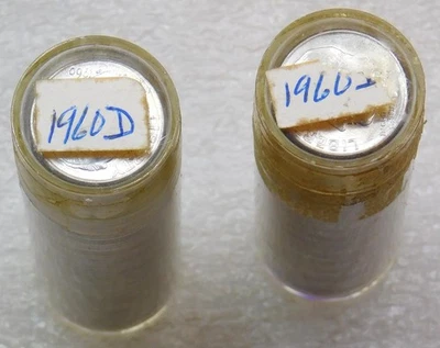 1960 D Roosevelt Silver Dime Original Gem BU UNPICKED SEALED roll 50 coins #D173 - Image 1 of 3