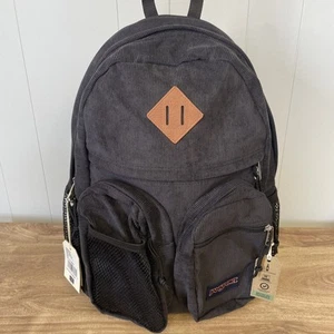 Jansport Granby Remix Black Corduroy Backpack Laptop Work Travel Bookbag - Picture 1 of 9