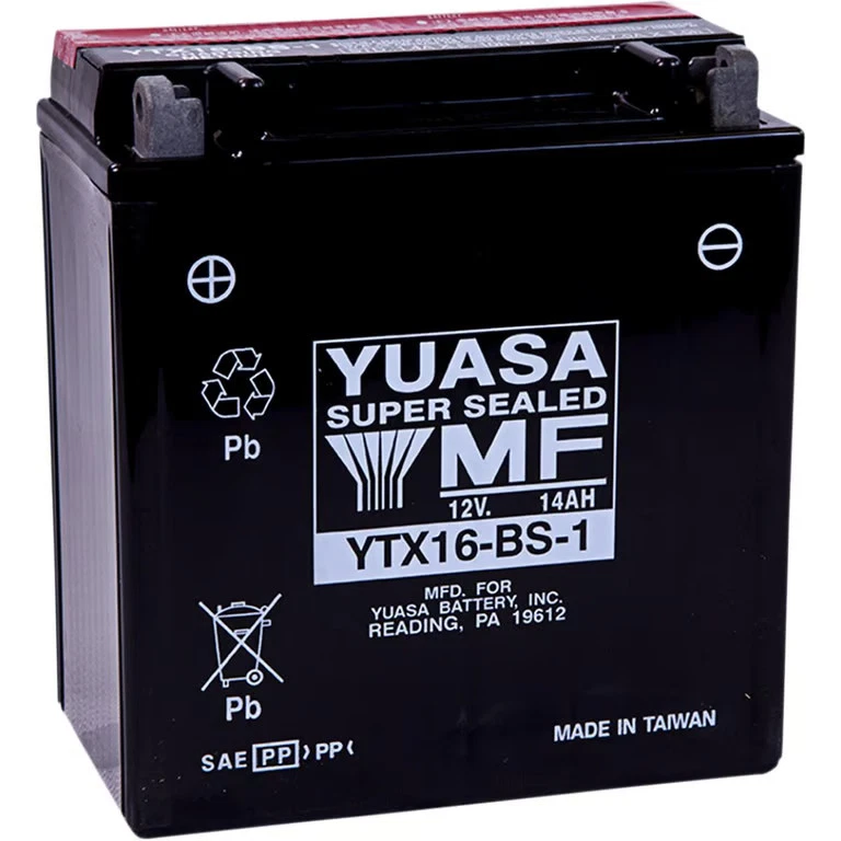 Yuasa Maintenance Free Battery - YTX16-BS-1 Motorcycle ATV/UTV Street YUAM32X61 - Image 1 of 4
