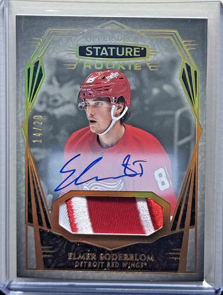 2022-23 Upper Deck Stature Elmer Soderblom Rookie Patch Auto #/20 - Image 1 of 2