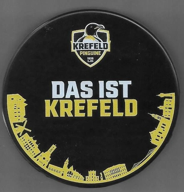 Eishockey Puck EMBLEM KREFELD PINGUINE   DAS IST KREFELD      DEL NHL - Bild 1 von 1