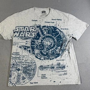 Camiseta Star Wars Halcón Milenario Estampado Gráfico Talla XXL Gris - Imagen 1 de 6
