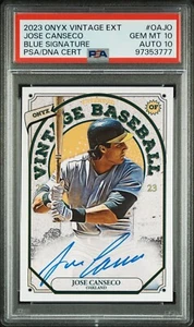 2023 Onyx Extended AUTO Blue Ink JOSE CANSECO Oakland Athletics PSA 10 DNA 10 - Picture 1 of 2