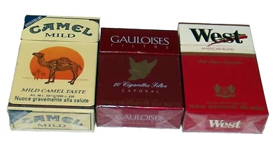 LOTTO DI  3  PACCHETTI DI SIGARETTE VUOTI ANNI '80/'90 - Immagine 1 di 2