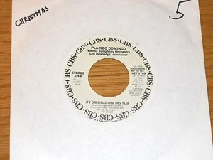 STEREO PROMO CHRISTMAS 45 RPM - PLACIDO DOMINGO - CBS 1789 "IT'S CHRISTMAS TIME" - Imagen 1 de 1