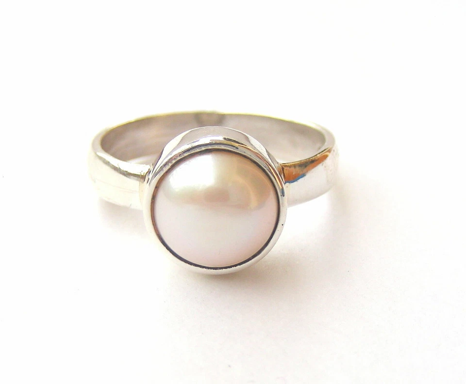 ANILLO DE PIEDRAS PRECIOSAS DE PLATA PURA CERTIFICADO EN TAMAÑO PERLA AJUSTABLE ENVÍO GRATUITO Foto 1 de 1