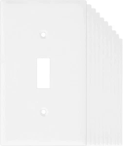 Toggle Wall Plate, Standard Size 1-Gang, Unbreakable Polycarbonate, 10 pack - Picture 1 of 7