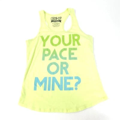 Camiseta sin mangas de gimnasio para mujer mediana verde neón entrenamiento mentón ropa ritmo Foto 1 de 4