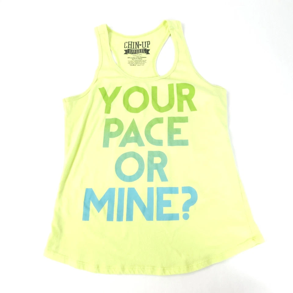 Camiseta sin mangas de gimnasio para mujer mediana verde neón entrenamiento mentón ropa ritmo Foto 1 de 4