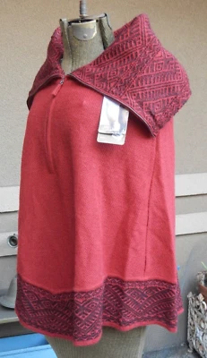SOL 100% Baby Alpaca Zippered Cowl Neck Poncho Cape Women’s Size S $499 NWT - Image 1 of 4