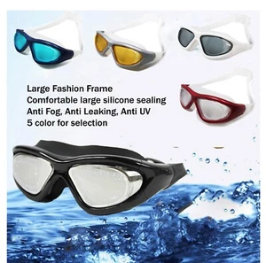 Large frame swimming goggles anti-fog, anti-UV, anti-leaking Adult, Leacco 910 - Bild 1 von 30