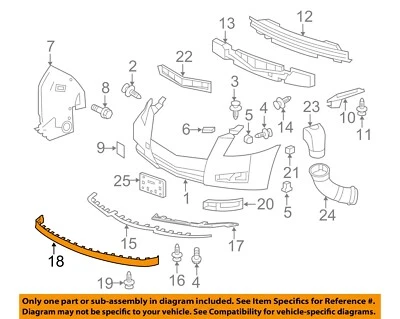 Cadillac GM OEM 08-14 CTS Front Bumper-Spoiler Lip Chin Splitter 15272090 - Image 1 of 2