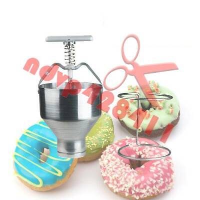 Manual Donut Depositor Medu Vada Dropper Plunger Dough Batter Dispenser Hopper • 145.98£
