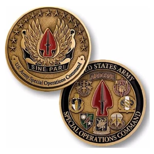 US Military Army Special Operations Command Commemorative Challenge Coin Collect - Bild 1 von 12
