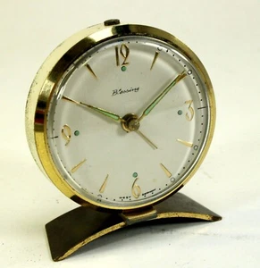 Blessing Wecker Uhr Tischuhr mechanisch Vintage 50er Metall gold - Bild 1 von 3