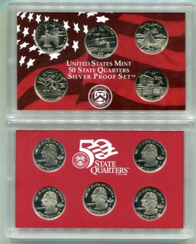 2001-S Silver Proof State Quarter Set - NO BOX or COA - Fresh - Free Shipping Cover