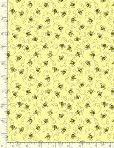 Fabric 100% Cotton Timeless Treasures Yellow Bee sold by 1/2 mtr - Picture 1 of 1