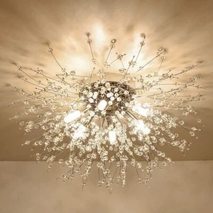 Rayofly Lampadario Camera Da Letto Moderni, Oro, Plafoniera soffitto con cristal - Foto 1 di 9