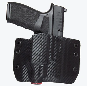 OWB Kydex Light Bearing Holster for Handguns with TLR-7 SUB - Black Carbon Fiber - Picture 1 of 3