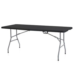 Peakform Fold In Half Banquet Table for Indoor Outdoor Use, 6 Ft,Black(Open Box) - Picture 1 of 12