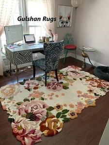 Aracelli Multicolored Irregular Shape Hand-Tufted 100% Wool Handmade Area Rugs - Picture 1 of 4