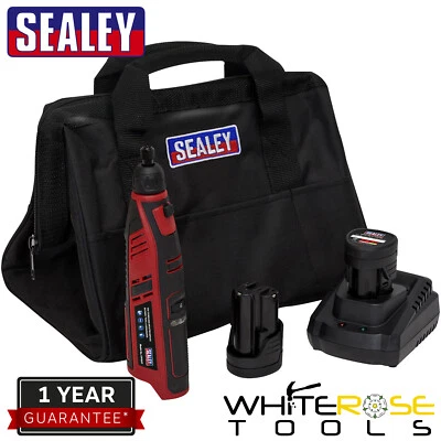 Sealey 12V Cordless Rotary Tool and Engraver Kit 1.5Ah Battteries Charger Bag - Image 1 of 4