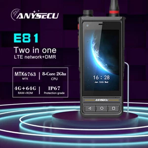 Radio de red Anysecu E81 Zello 4G Android 9 radio con DMR UHF Zello PTT real - Imagen 1 de 9
