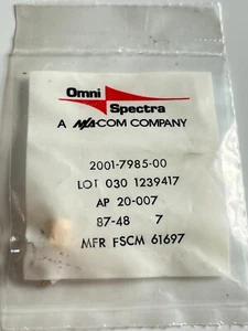 OMNI SPECTRA GOLD PLATED SMA MALE CABLE MOUNT PLUG (x1) 2001-7985-00 FD5B16 - Picture 1 of 4