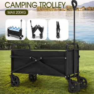 200KG Heavy Duty Garden Camping Beach Cart Festival Trolley Wagon Cart Foldable. - Picture 1 of 8