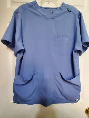 Sketchers UNISEX Scrub Top Size-M-Ceil Blue w/3 Front Pockets-Chest 22.5"/L 29" - Image 1 of 4
