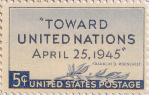 1945 Towards United Nations 5 Cents US Postage Stamp - Picture 1 of 1