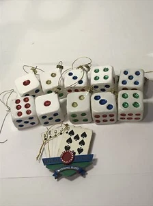 Christmas Ornament Dice - Blown Glass - Picture 1 of 13