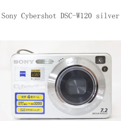 Sony Cybershot DSC-W120 7.2MP CCD Vintage Digital Camera - 100% Working-Silver - Image 1 of 4