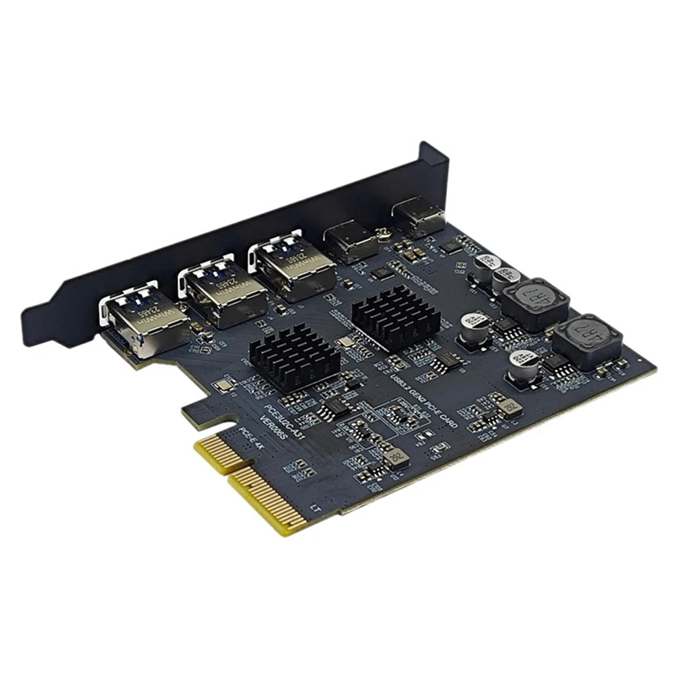 Adattatore PCI Express X4 A 2 Porte Tipo C + 3 Porte USB 3.2 Gen2 10 Gbps A7914 - Immagine 1 di 1