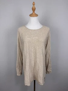 Michael Kors Beige Long Sleeve Relaxed Comfort Cotton Sweater Sz M - Picture 1 of 18