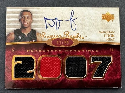2007-08 UD Premier - Premier Rookie Autógrafo Materiales Daequan Cook #115/99 RC Foto 1 de 2