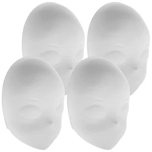 4 Stück Fuchs Gesichtsmaske Karneval Masken zum Dekorieren weiß Halloween Rohling - Bild 1 von 12