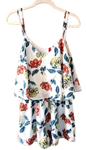 Sax Fifth Avenue Romper Floral Women’s Tierd  Ruffle Lined Romper 5/48 Size M - Picture 1 of 5