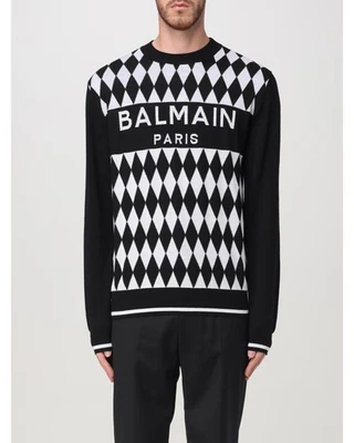Balmain Harlequin Knit Jumper Men Black Sweaters - Image 1 of 4