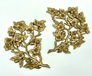 Decorazione da parete vintage Burwood fiori di ciliegio rami plastica arte da parete #2795 1B & 2B - Foto 1 di 6