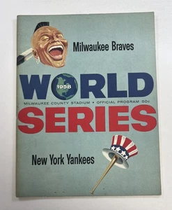 1958 World Series Game 1 Milwaukee Braves vs New York Yankees Program MG34 - Picture 1 of 3