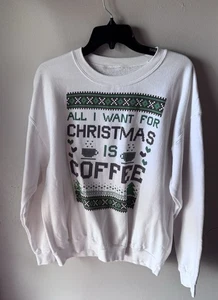 Barstool Sports-Christmas-Sweatshirt-XL-“All I Want For Christmas Is Coffee” - Picture 1 of 3